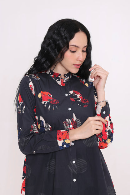 Red Tropic Printed Shirt