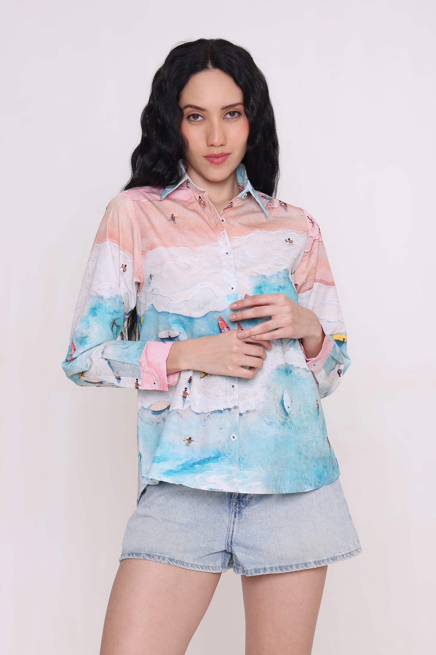 Blush Tide Beach Shirt