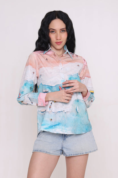 Blush Tide Beach Shirt