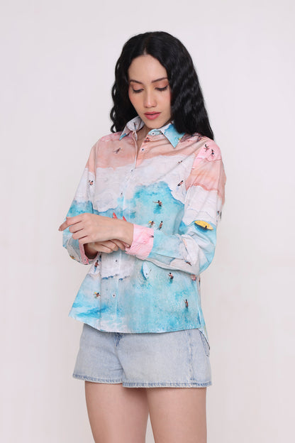 Blush Tide Beach Shirt
