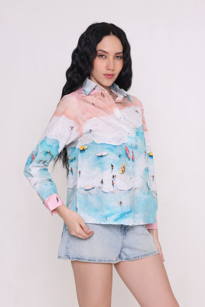 Blush Tide Beach Shirt