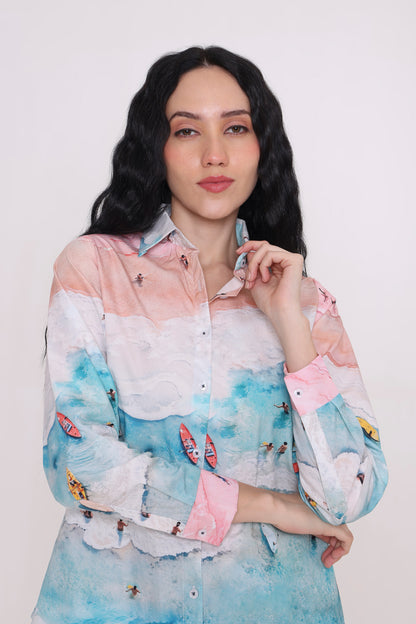 Blush Tide Beach Shirt