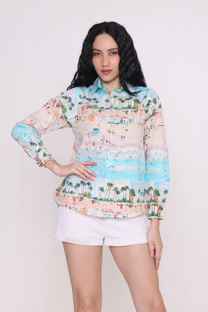 Seaside Escape Printed Shirt