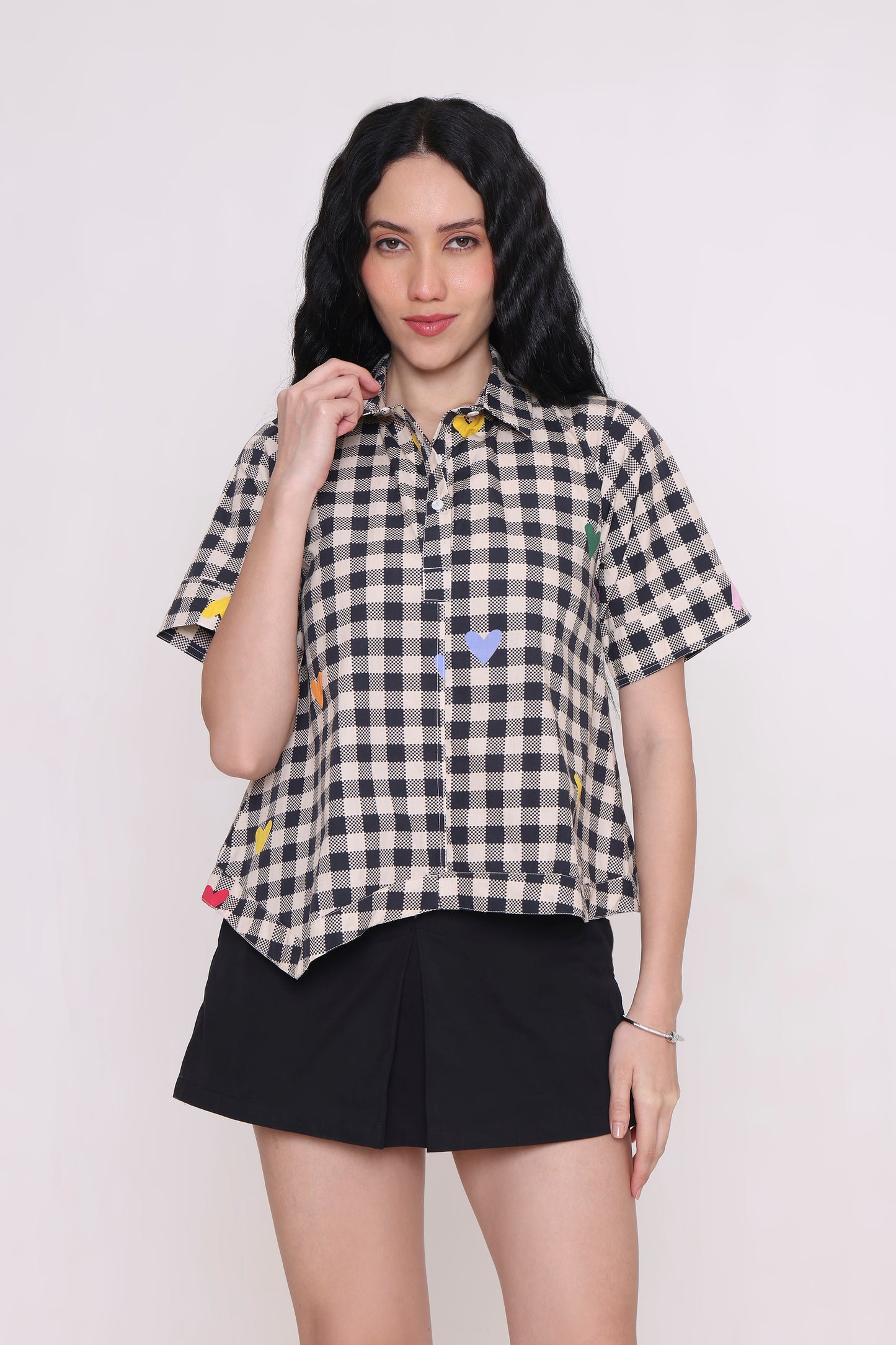 Pop-Heart Gingham Shirt