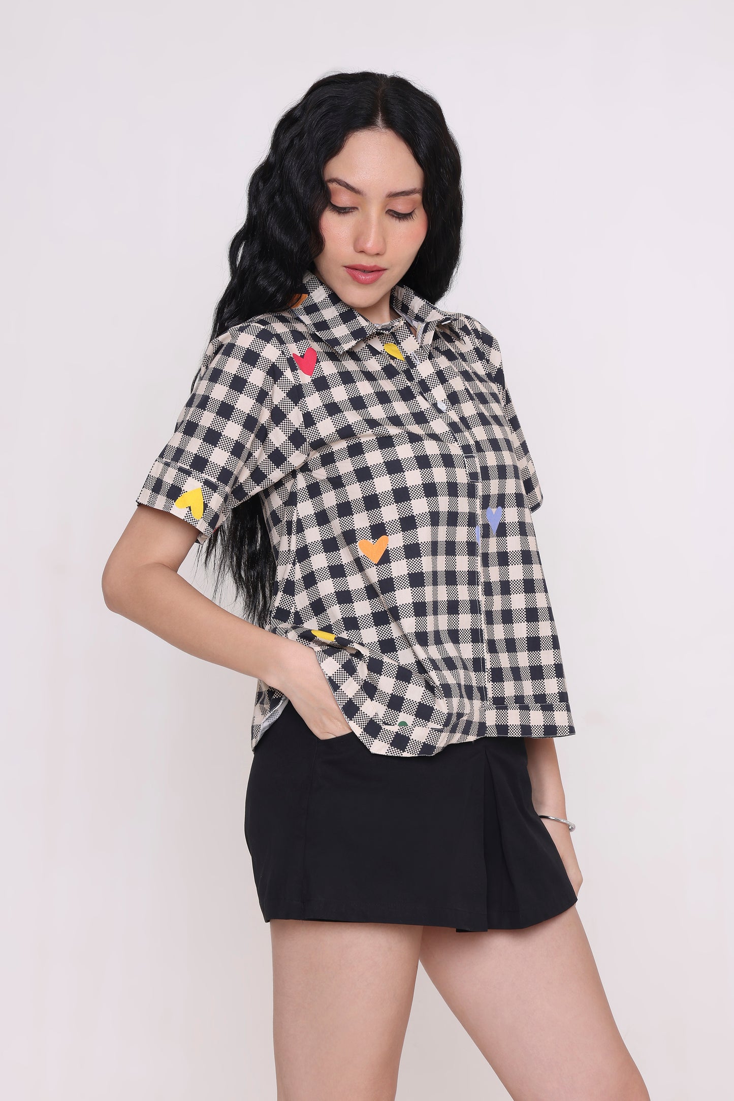 Pop-Heart Gingham Shirt