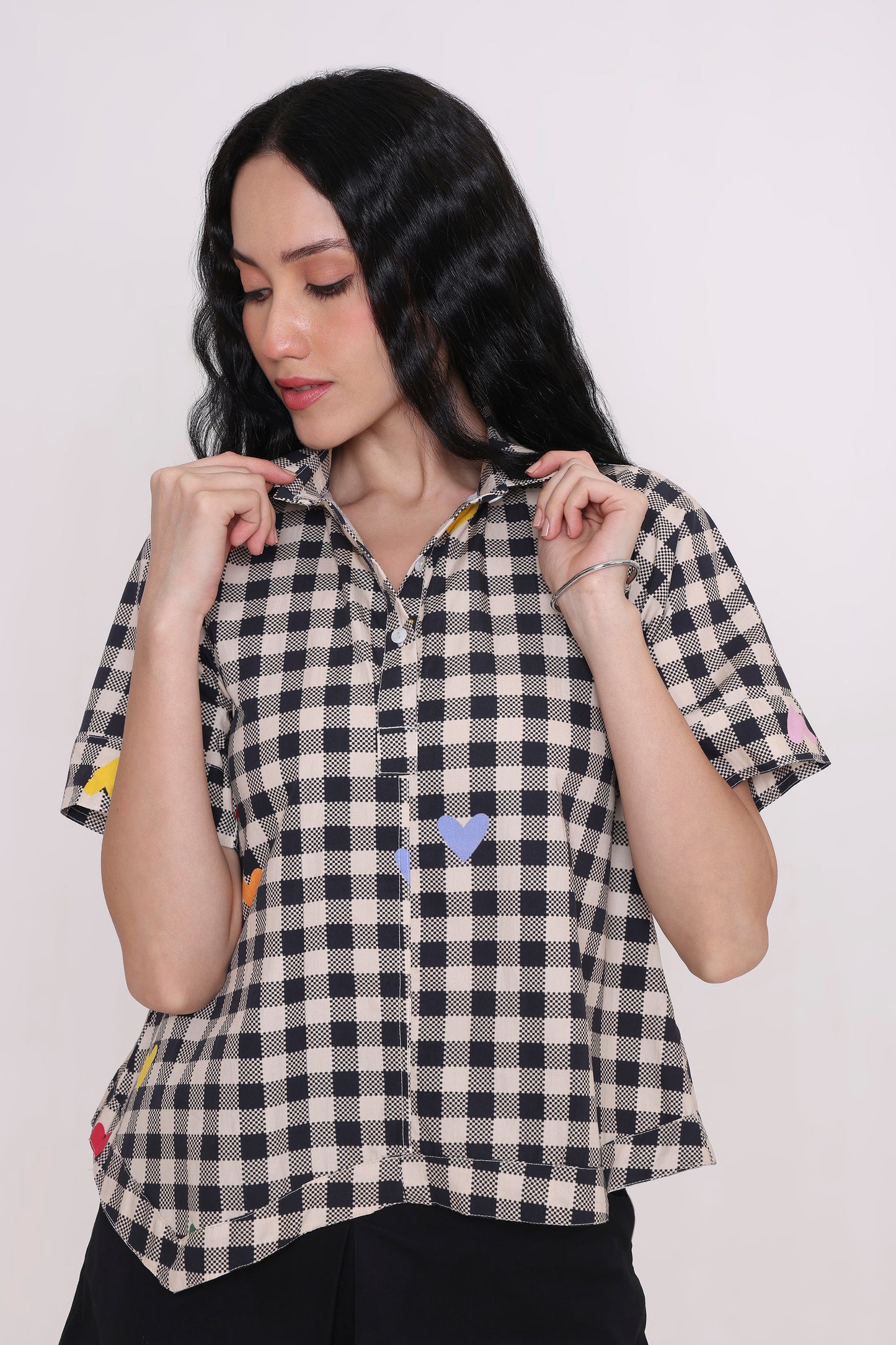 Pop-Heart Gingham Shirt