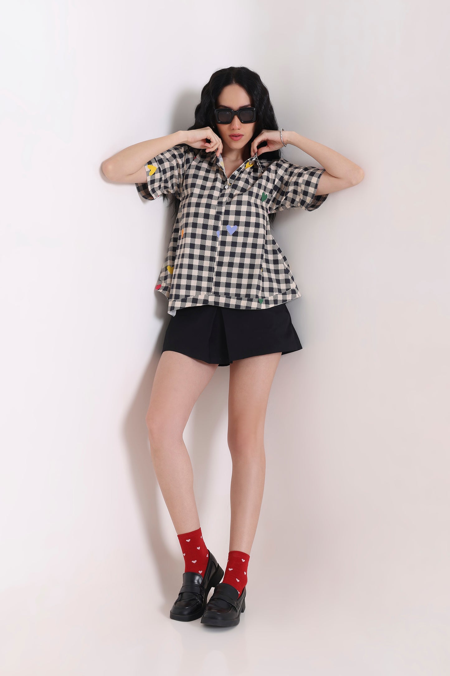 Pop-Heart Gingham Shirt