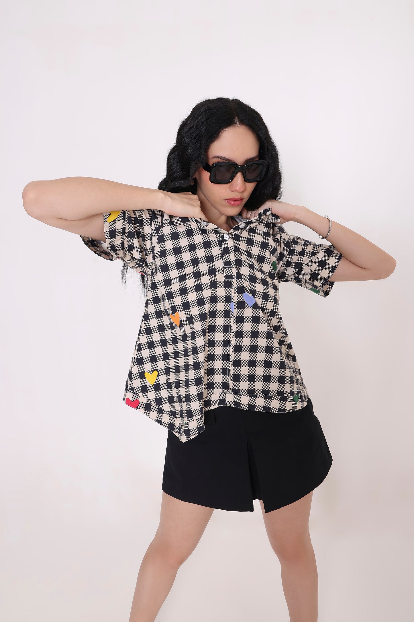 Pop-Heart Gingham Shirt