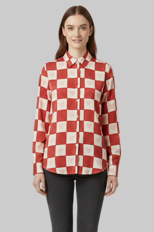 Dreamy Hearts Grid Shirt