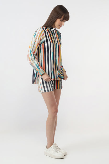 Stripes in Motion Shirt With Shorts Set