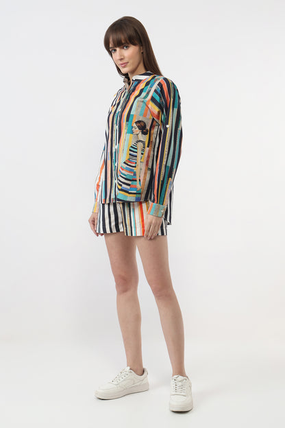 Stripes in Motion Shirt With Shorts Set