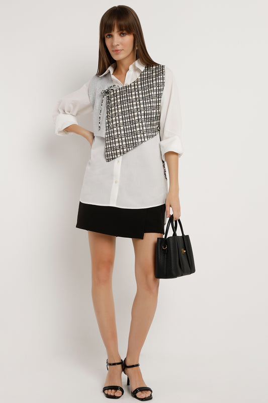 Lace Grid Fusion Shirt