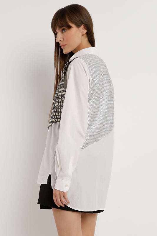 Lace Grid Fusion Shirt